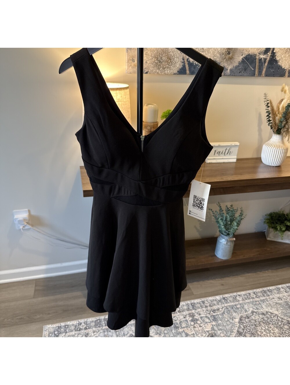 Emerald Sundae Size M Little Black Dress Built In Bra Sheer Mid